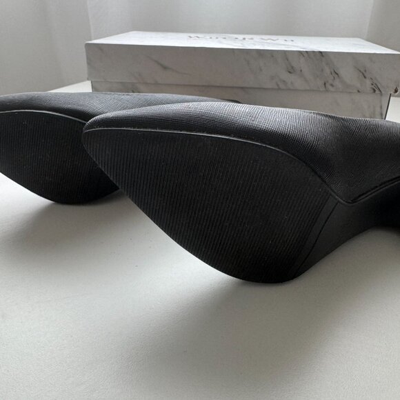 Women Black Pointed Toe Heels Pumps For Classic Faux Leather Comfortable Shoes - Picture 7 of 8